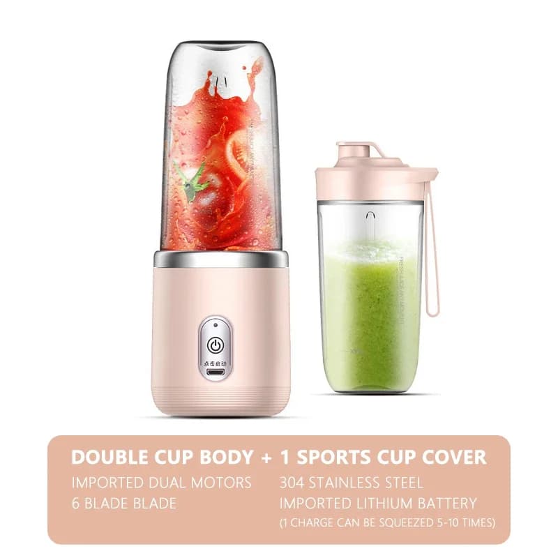 Przenośny blender USB 6 ostrzy 400 ml 🍹