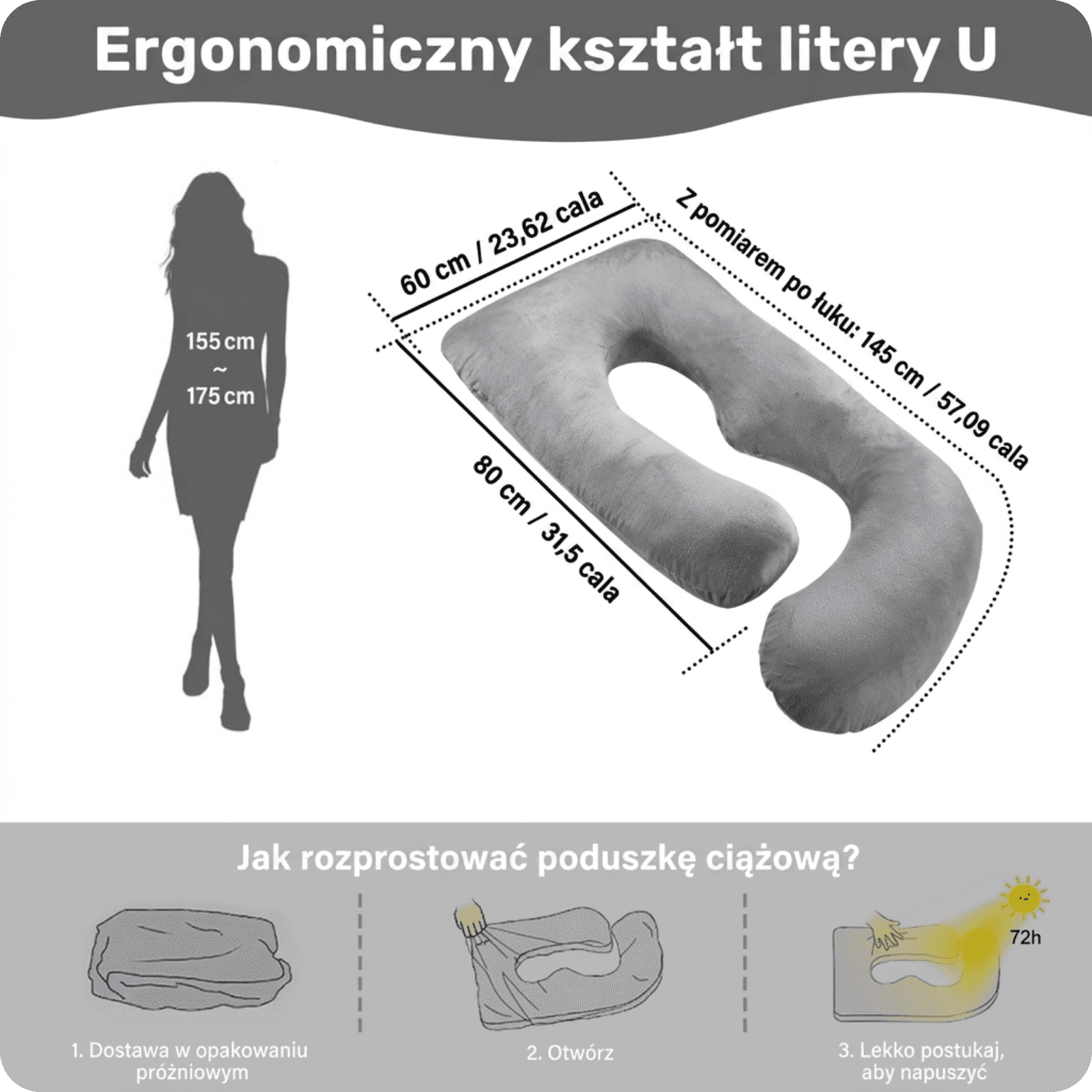 Poduszka ciążowa J - pełne podparcie dla mam 🤰
