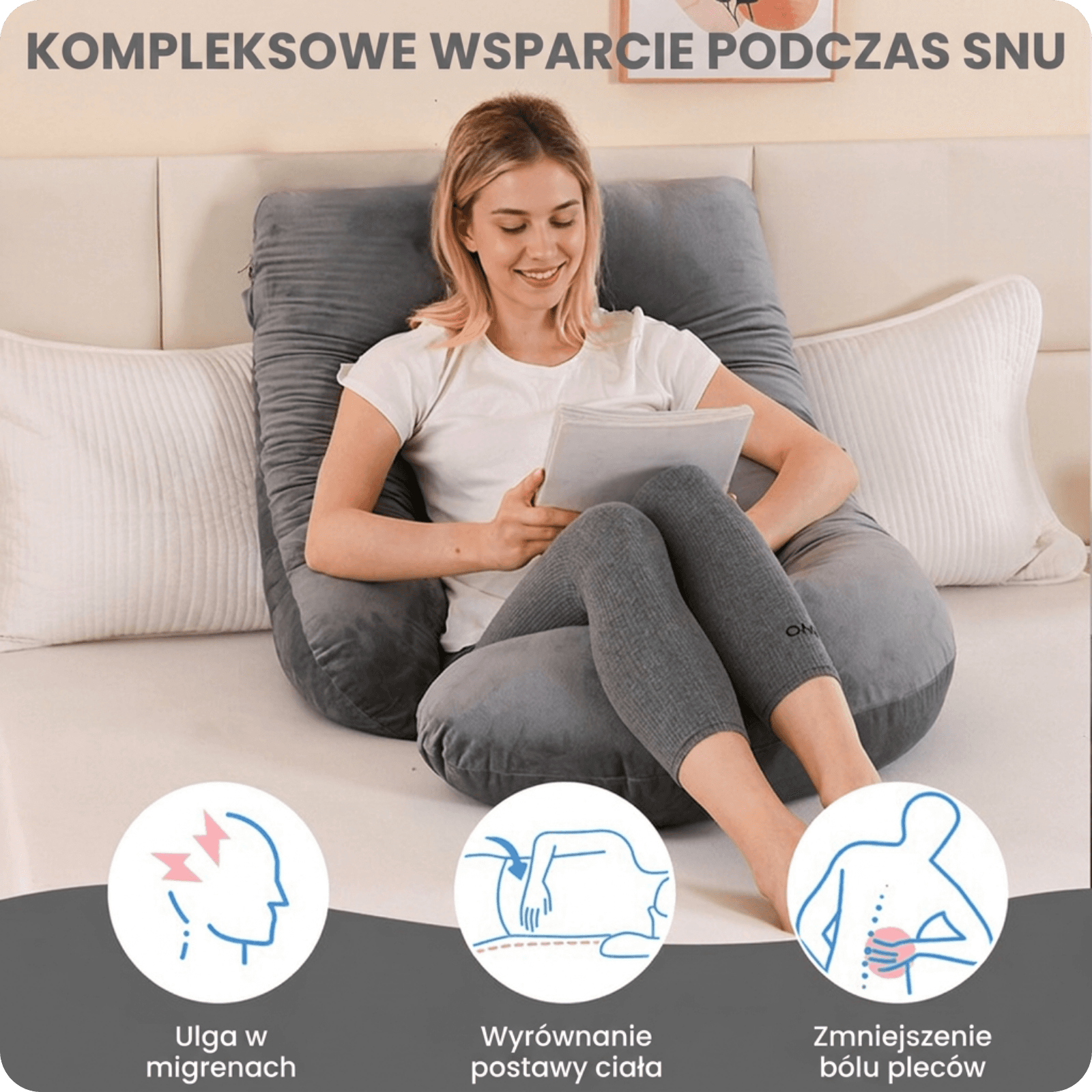 Poduszka ciążowa J - pełne podparcie dla mam 🤰