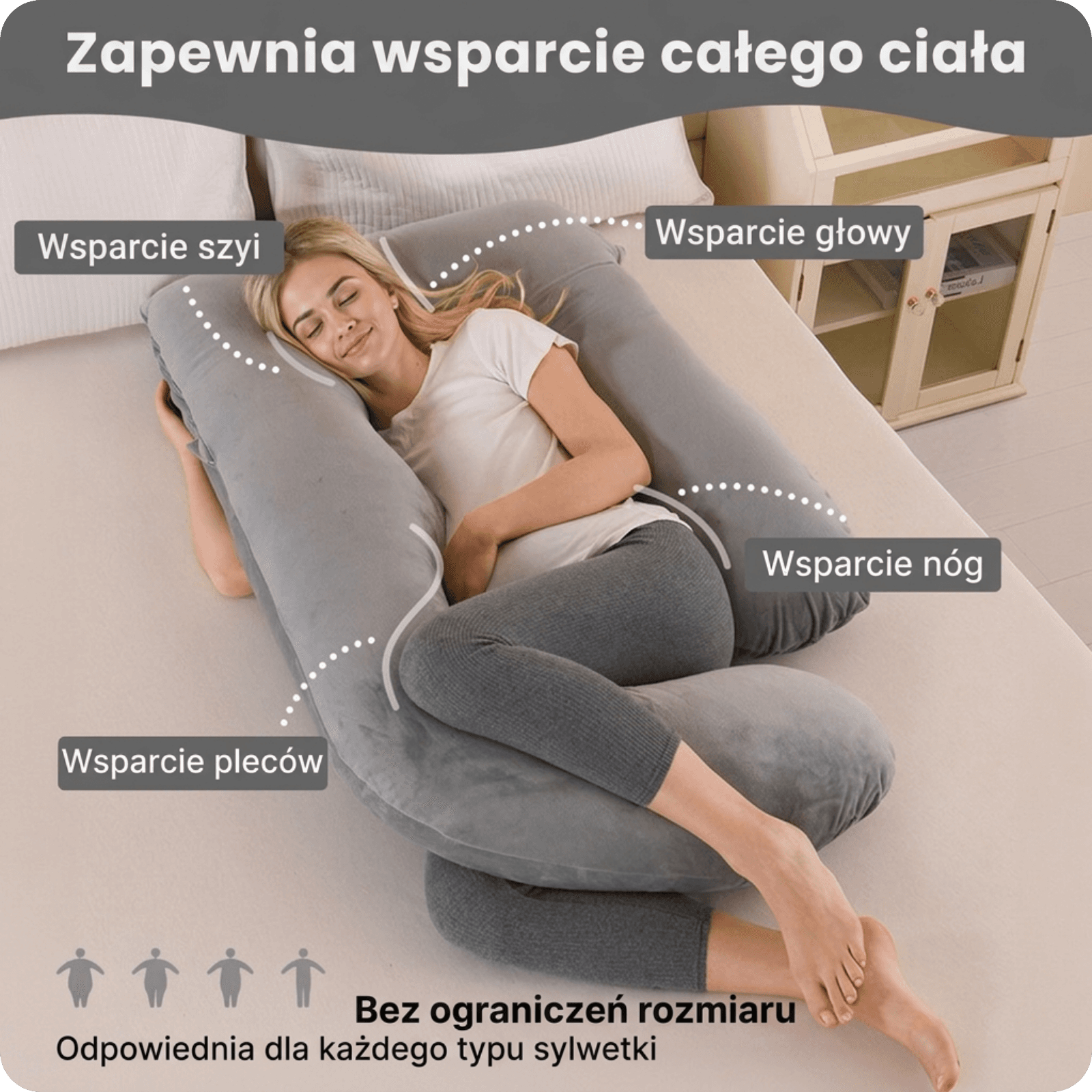 Poduszka ciążowa J - pełne podparcie dla mam 🤰