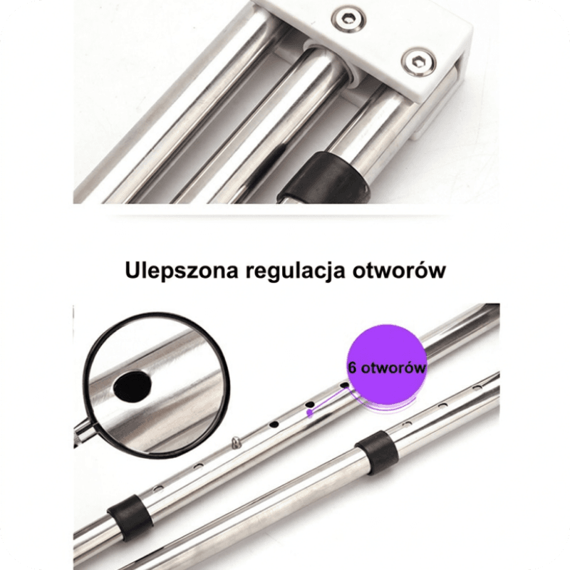 Regulowany trzyprętowy rozciągacz nóg ze stali nierdzewnej 🩰
