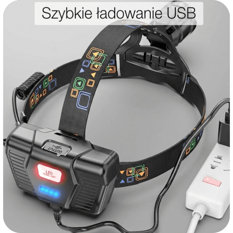 Superjasna latarka czołowa XHP100 USB 18650 wodoodporna 🔦