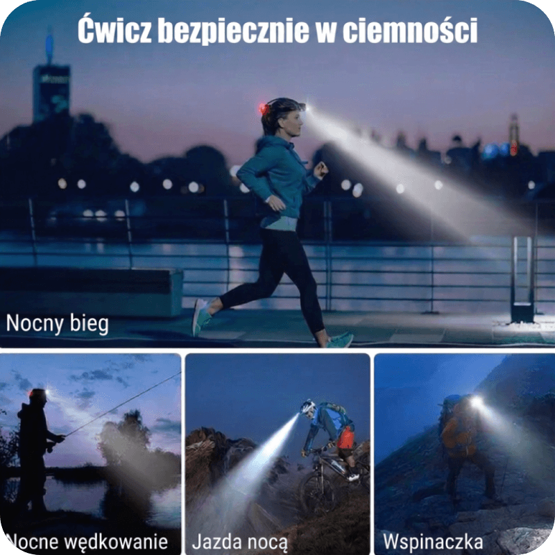 Superjasna latarka czołowa XHP100 USB 18650 wodoodporna 🔦