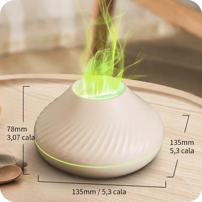 Przenośny dyfuzor 130ml USB z płomieniem 🌋