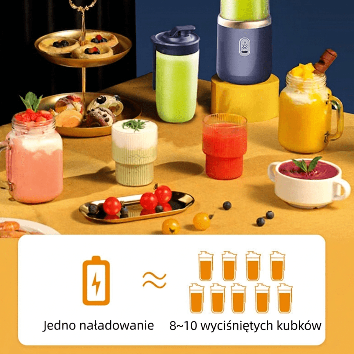 Przenośny blender USB 6 ostrzy 400 ml 🍹